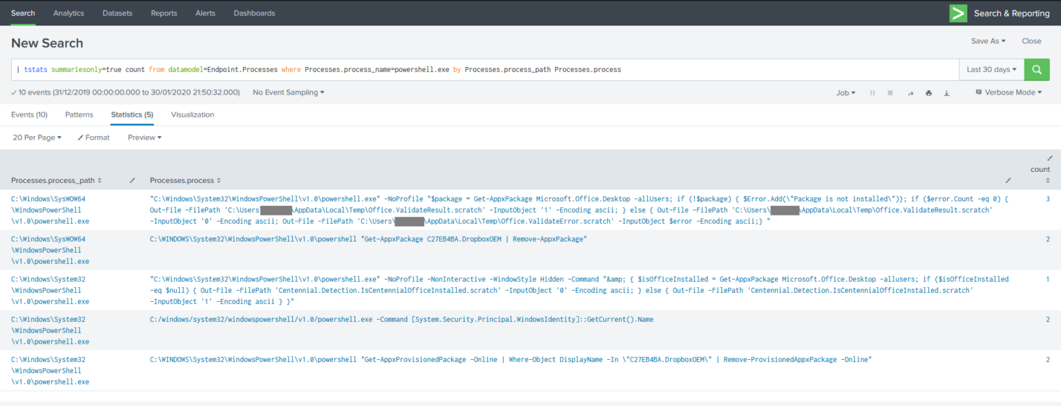 splunk tstats example